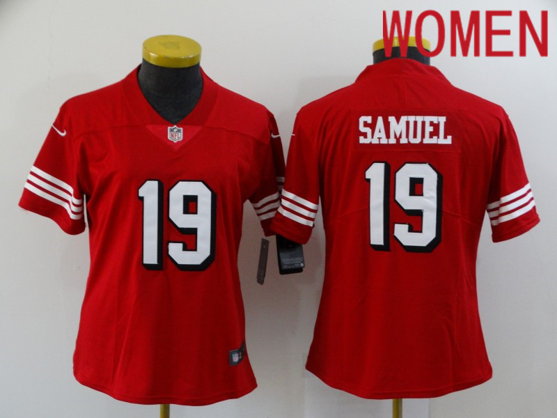 Women San Francisco 49ers 19 Samuel Red New Nike Vapor Untouchable Limited 2021 NFL Jersey